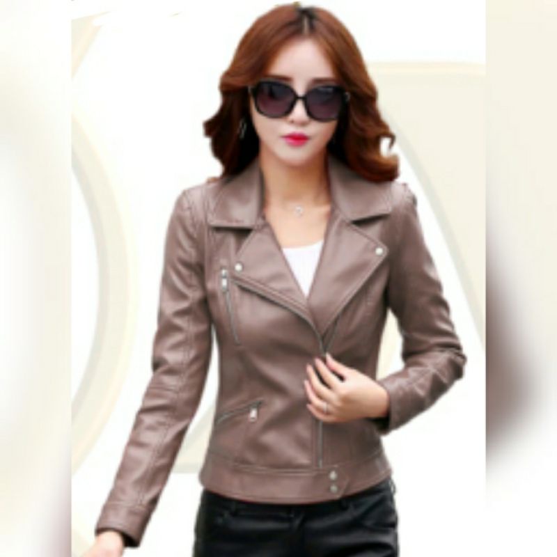 Jaket Semi Kulit Wanita / Jaket Fasion korea stylis original