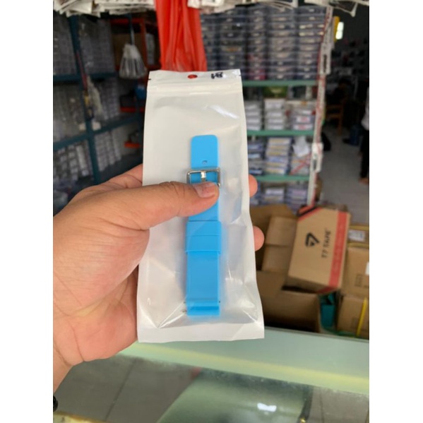 Strap Tali Jam Tangan silikon biru soft 18mm 9909 new produk