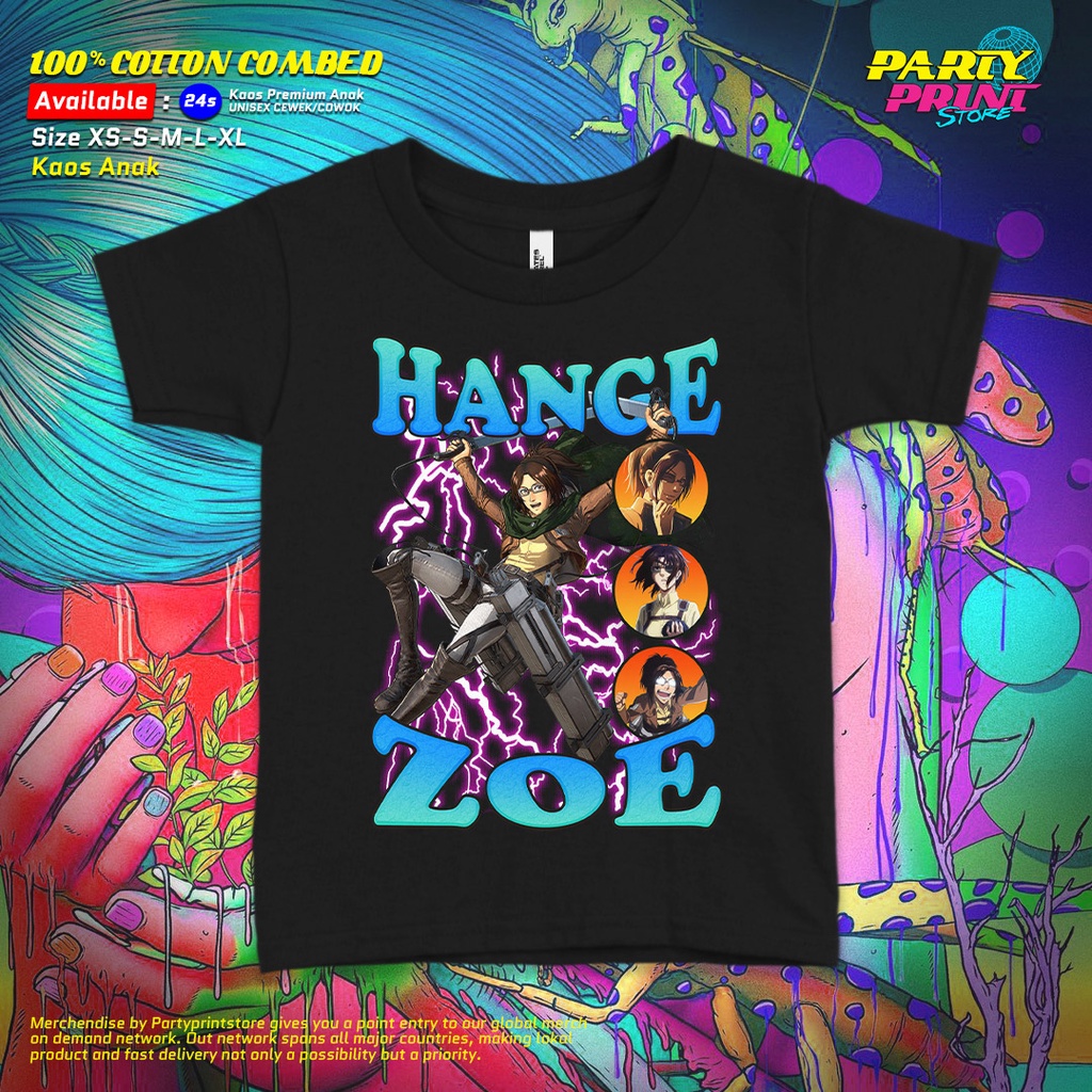 Partyprintstore Kaos Anak Cowok Anime Kartun Attack On Titan Shingeki No Kyojin Hanji Zoe Hange Zoe 