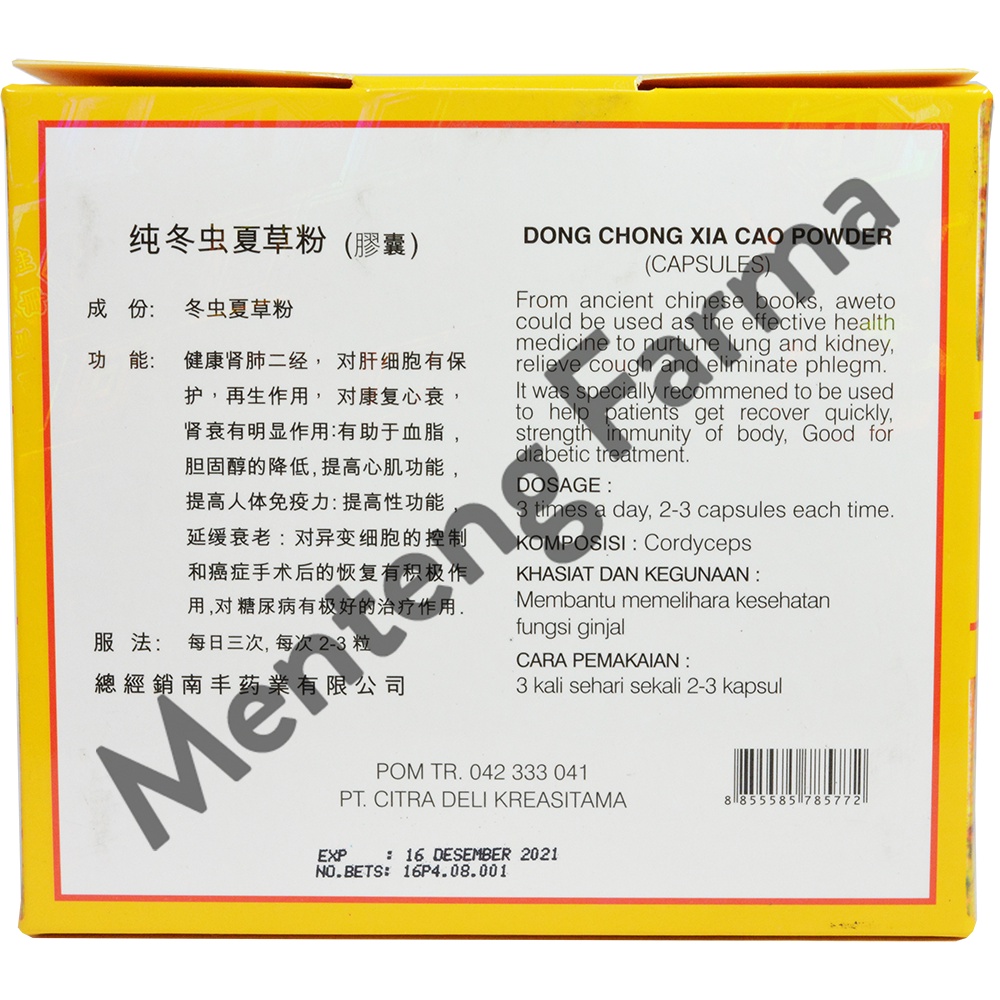 Dong Chong Xiacao Powder Capsule (Cordyceps)