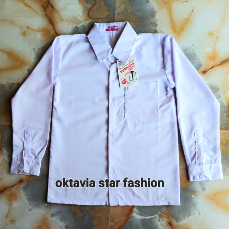 SERAGAM SEKOLAH -  Kemeja Panjang Putih Polos SD/SMP/SMA/KULIAH/KERJA ( real pict )