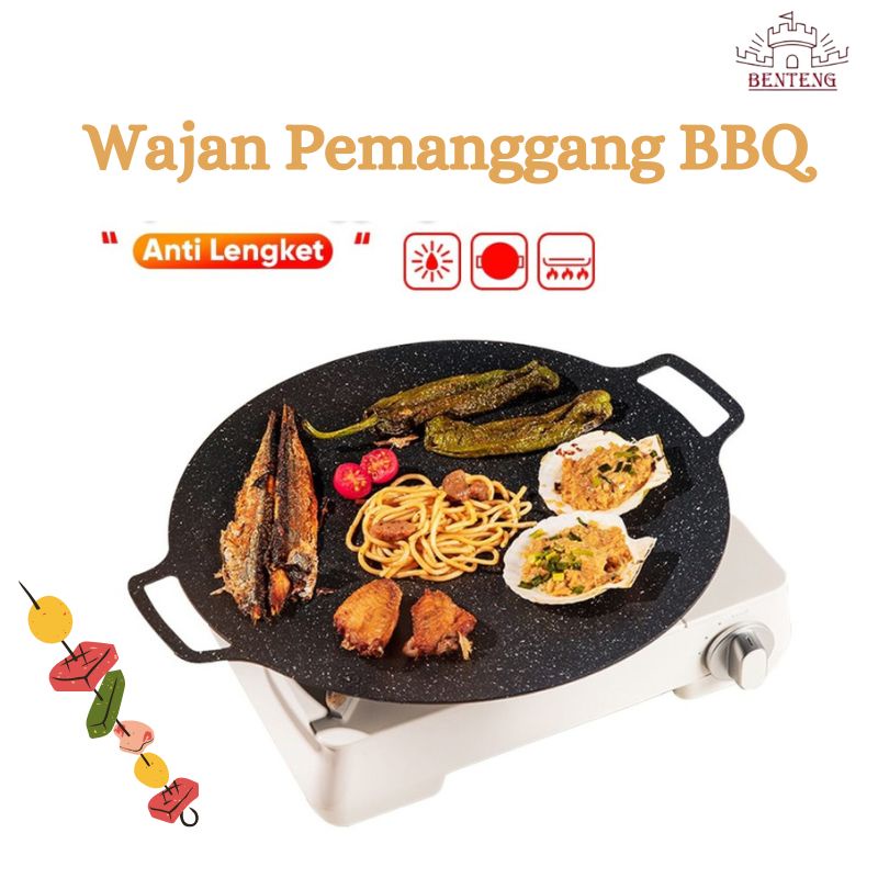 WBQ5 - Panggang Grill Pan Anti Lengket 35CM BBQ Pan