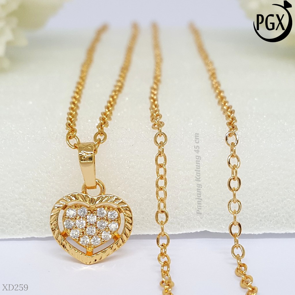 PGX Kalung Wanita Xuping Aksesoris Fashion Perhiasan Lapis Emas XD259