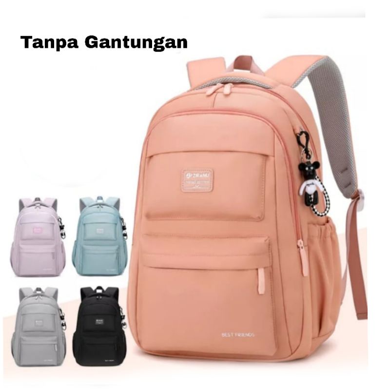 BLDR_Tas Sekolah Ransel Backpack Cowok Cewek Sd Smp Sma Murah Kerja Kuliah Codora Abu Kanvas