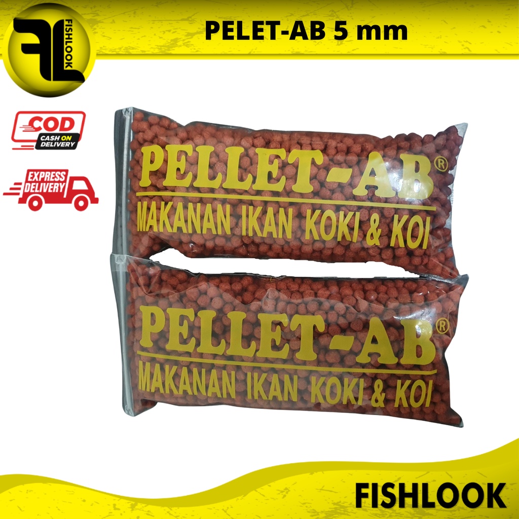 Pellet AB Makanan Ikan Pelet Ikan Koki Koi Lele Warna Merah 5mm Ukuran Pellet-AB