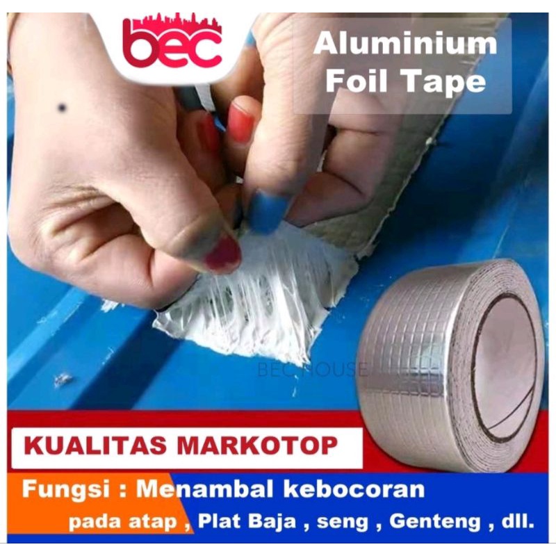 Lakban Anti Bocor Lem Genteng anti Air alumunium Foil Asbes Kuat lakban genteng 10cmx5m