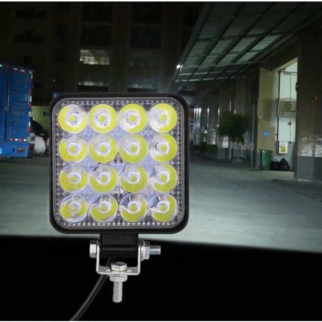 2pcs lampu tembak motor mobil truk Sorot LED Worklight 16Mata 48Watt 12V-24v