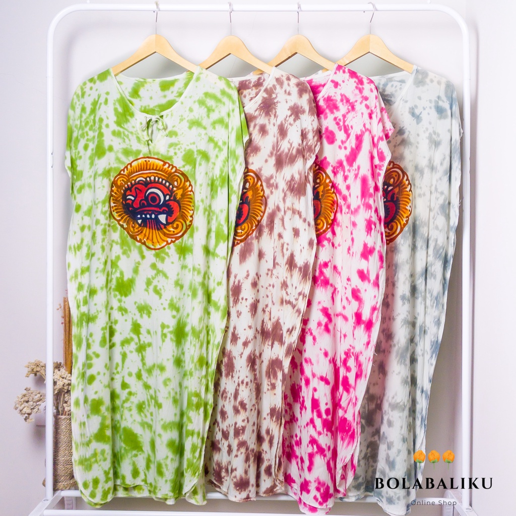 DASTER BARONG BALI TIE DYE JUMBO (DASTER DRESS TIE DYE MOTIF BARONG LUKIS BALI)