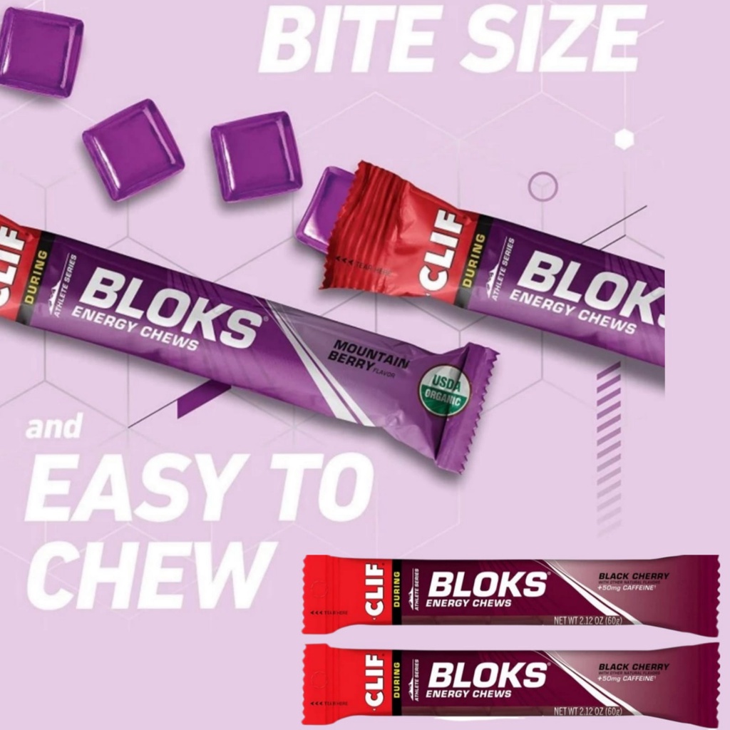 CLIF BLOKS Energy Chews GU tenaga lari sepeda renang olahraga