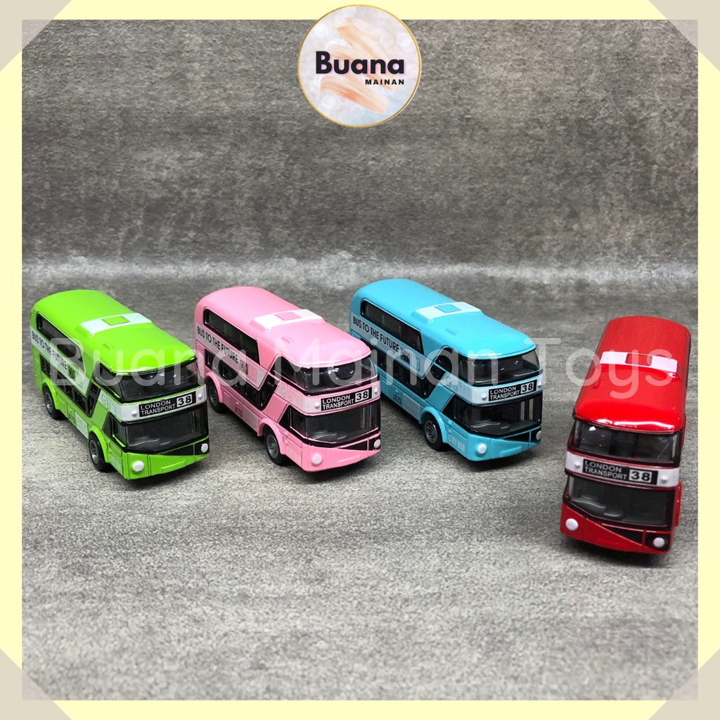 DIECAST LONDON VINTAGE OLD BUS MODERN CITY MAINAN MOBIL ANAK COWO CEWE M8589