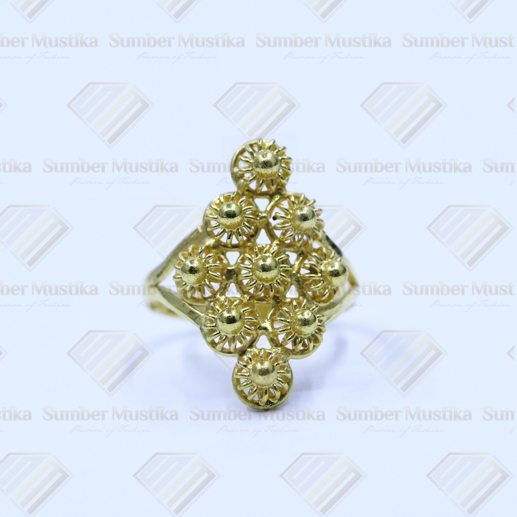 Cincin Emas Model Kembang Wajik 24 karat