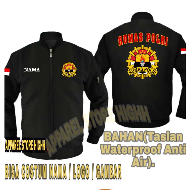 Jaket Bomber Humas Polri Polisi FULL BORDIR/ Bomber Humas Polri Polisi Polri Jaket Polisi anti air G