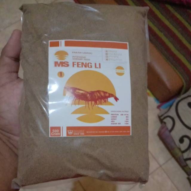 Pelet fengli 1 kemasan 500gram MS Feng Li 1 platinum pakan larva udang pakan Guppy pakan cupang