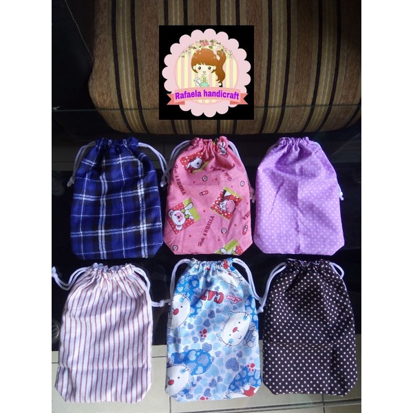 Pouch serut/pouch kain katun/Pouch kosmetik