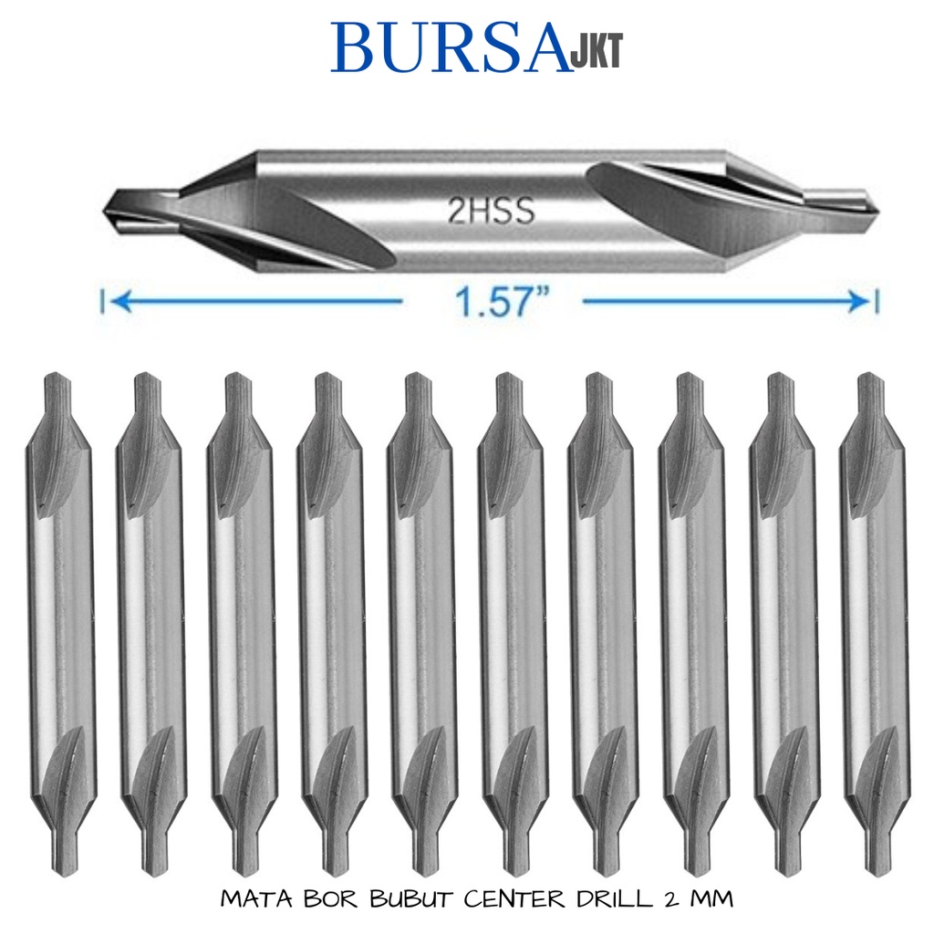 CENTER DRILL BIT MATA BOR BUBUT HSS PENANDA /PELUBANG LOGAM 2MM