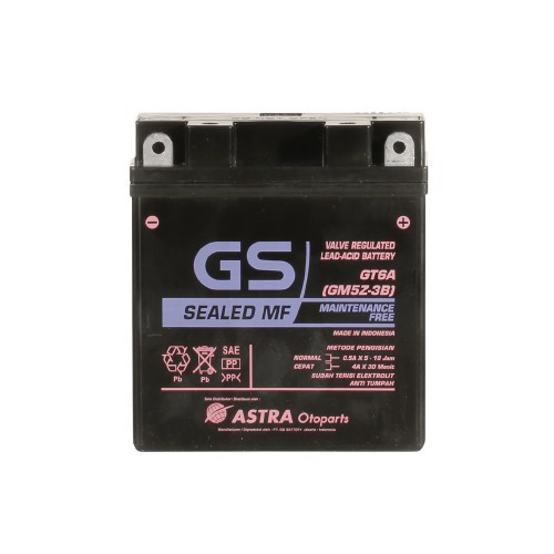 GS ASTRA GM5Z-3B GT6A Aki Kering 12V 12 Volt 5Ah Motor Supra Jupiter Vega Mio Shogun