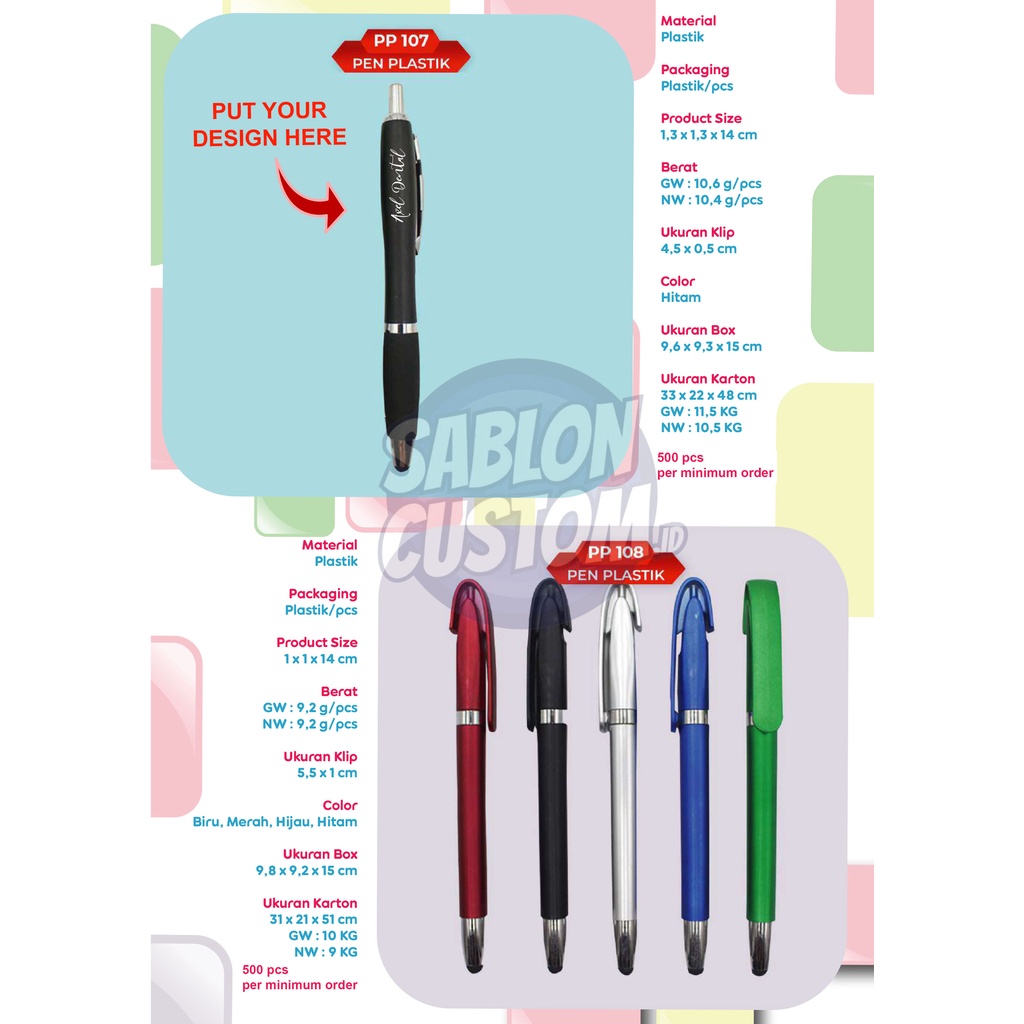 

Custom Pulpen / Custom Pulpen Logo / Pulpen Tinta Hitam
