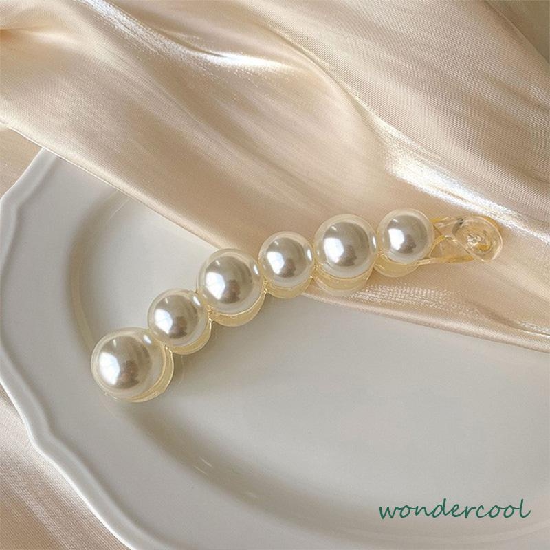 Jepit Rambut Pisang 10.5cm Mutiara Kristal Jepitan Ponytail  Salon Banana Ponytail Hair Claw Clips-Won