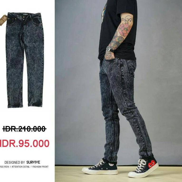 Celana Jeans Black Sandwash Ice Blash Acid Premium, Celana Jeans Pria Clothing Distro2021 [GRG.31Oc2