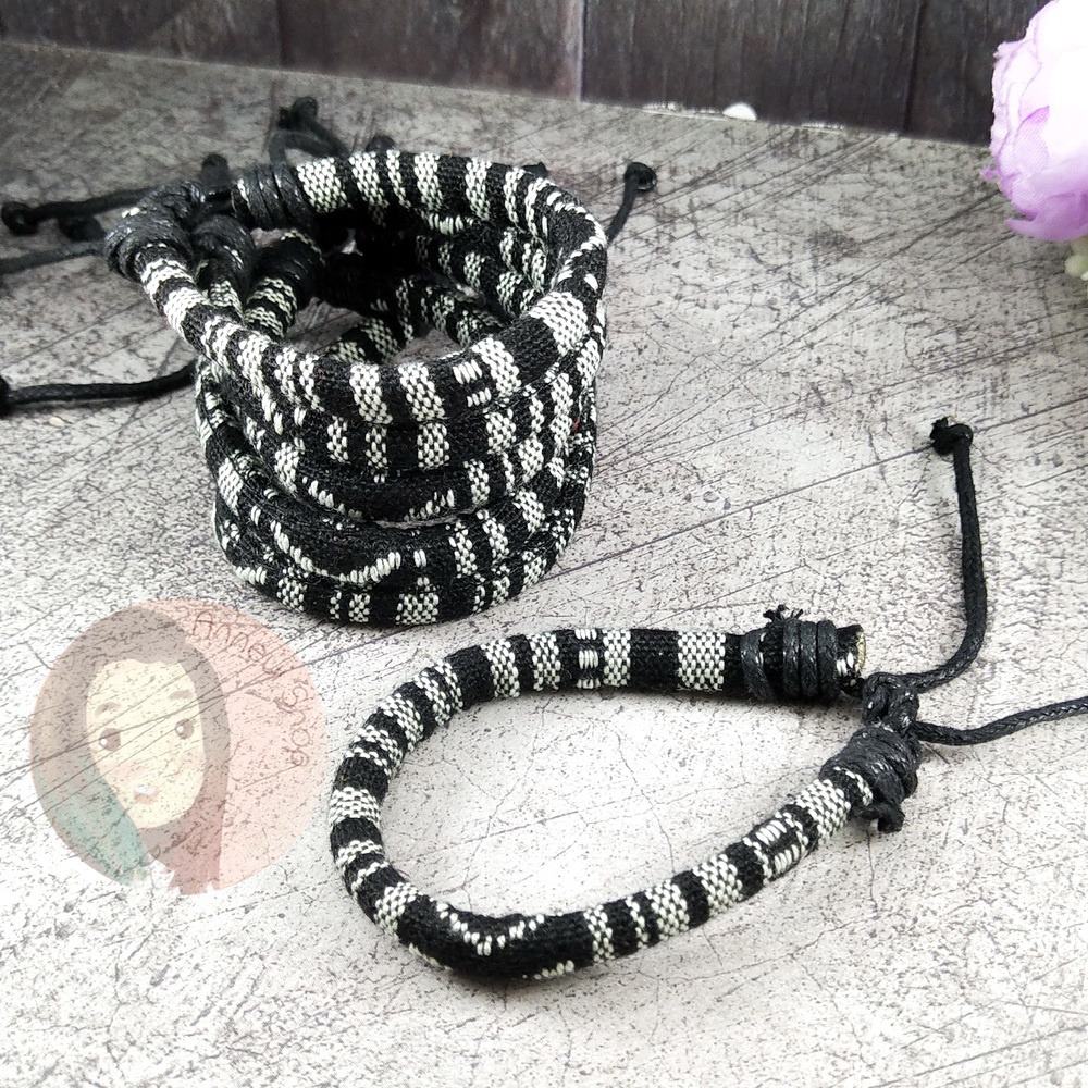 GG0308 - Gelang Tali Korea Kpop Pria Wanita Warna Warni Bracelet Tali Etnik Motif Pria Cowok