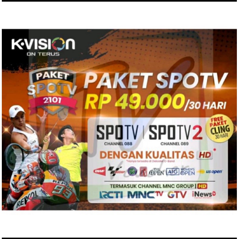 Paket SPO TV, FILM, Paket Jawa K-Vision Bromo Cartenz GOL