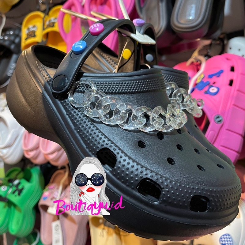 sandal wedges karet hitam rantai / sandal baim dewasa / sandal eva rubber / sandal baim karet dewasa