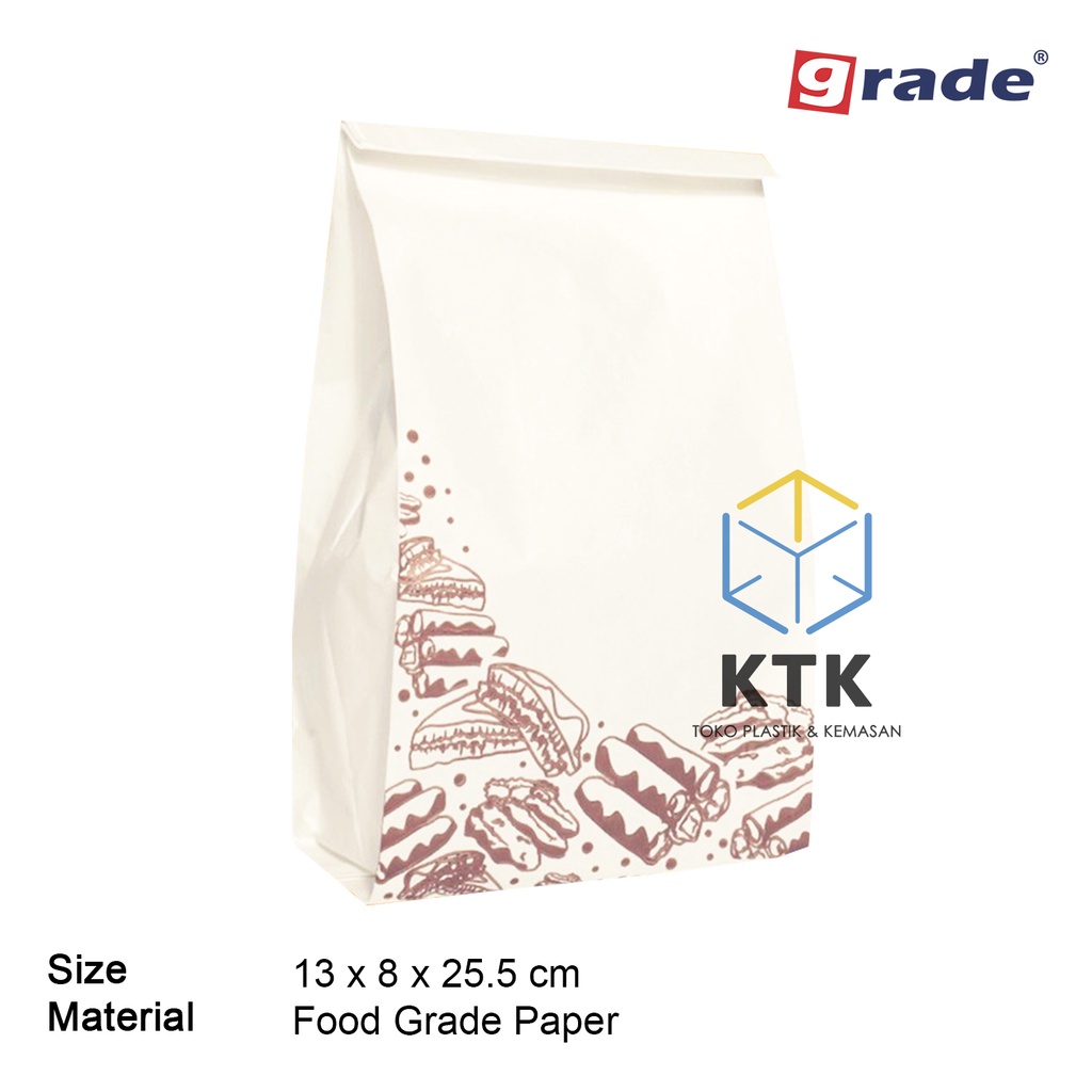 Paper Bag Grade Gorengan [100 lembar] Motif Kantong Kertas Makanan Pastry