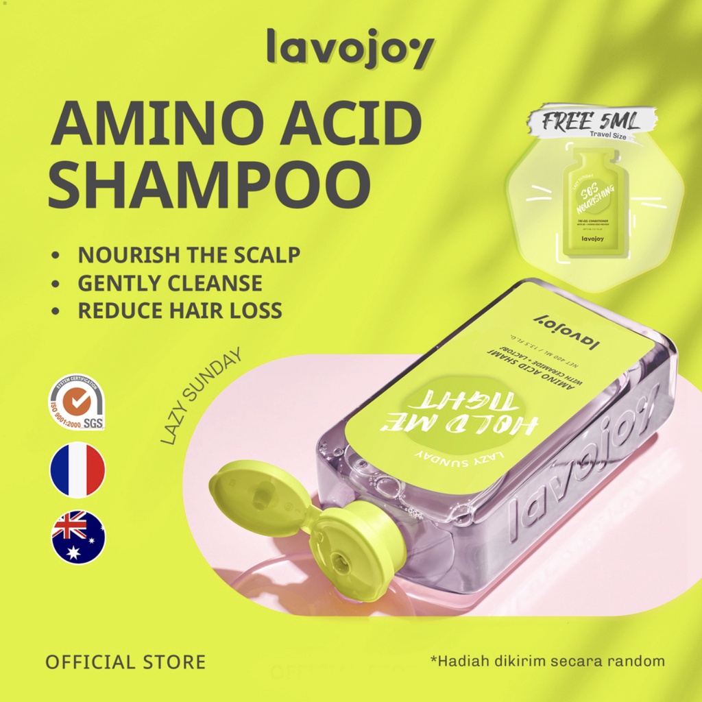 LVJ lavojoy Hold Me Tight Shampoo Lazy Sunday | Perawatan Rambut | Anti Rontok | Ceramide | Salicylic Acid | Sampo Rambut Rontok
