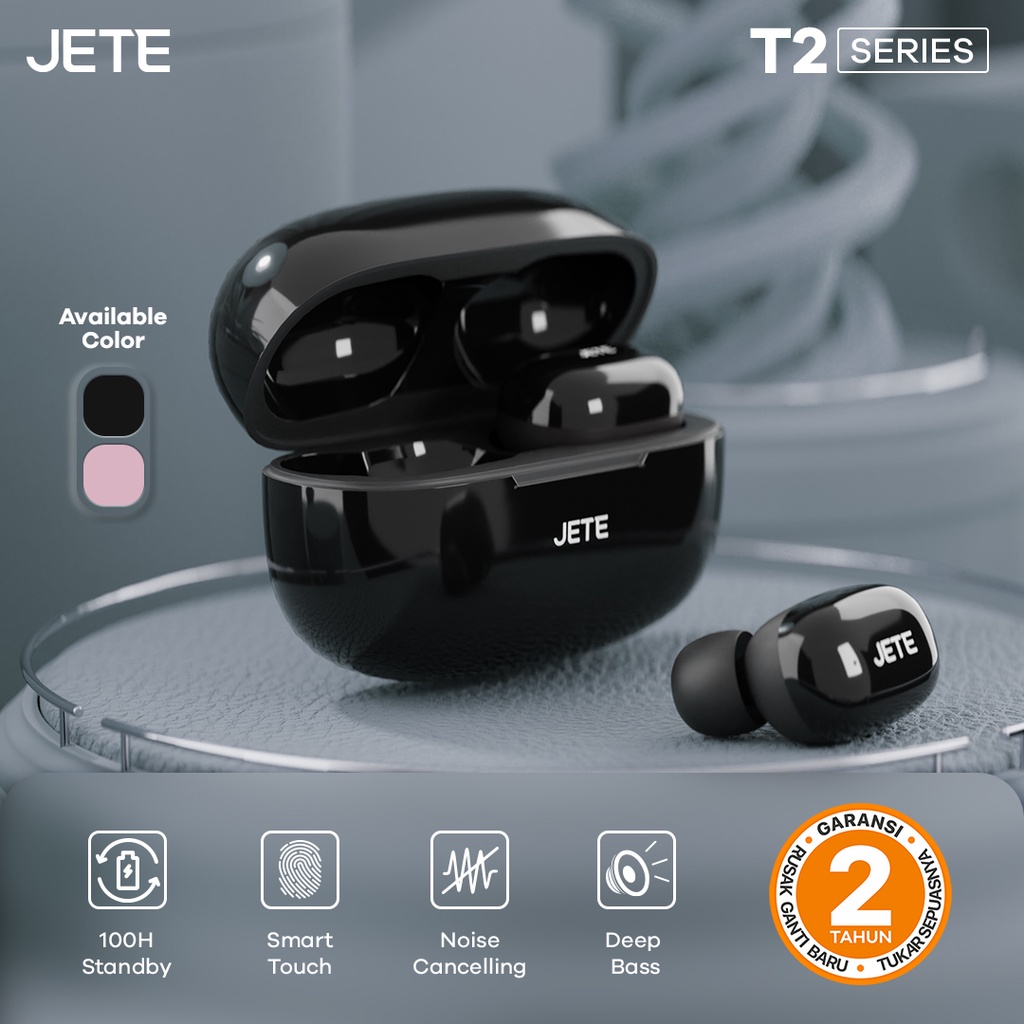 TWS - Headset Bluetooth - Earbuds JETE T2 - Garansi Resmi 2 Tahun