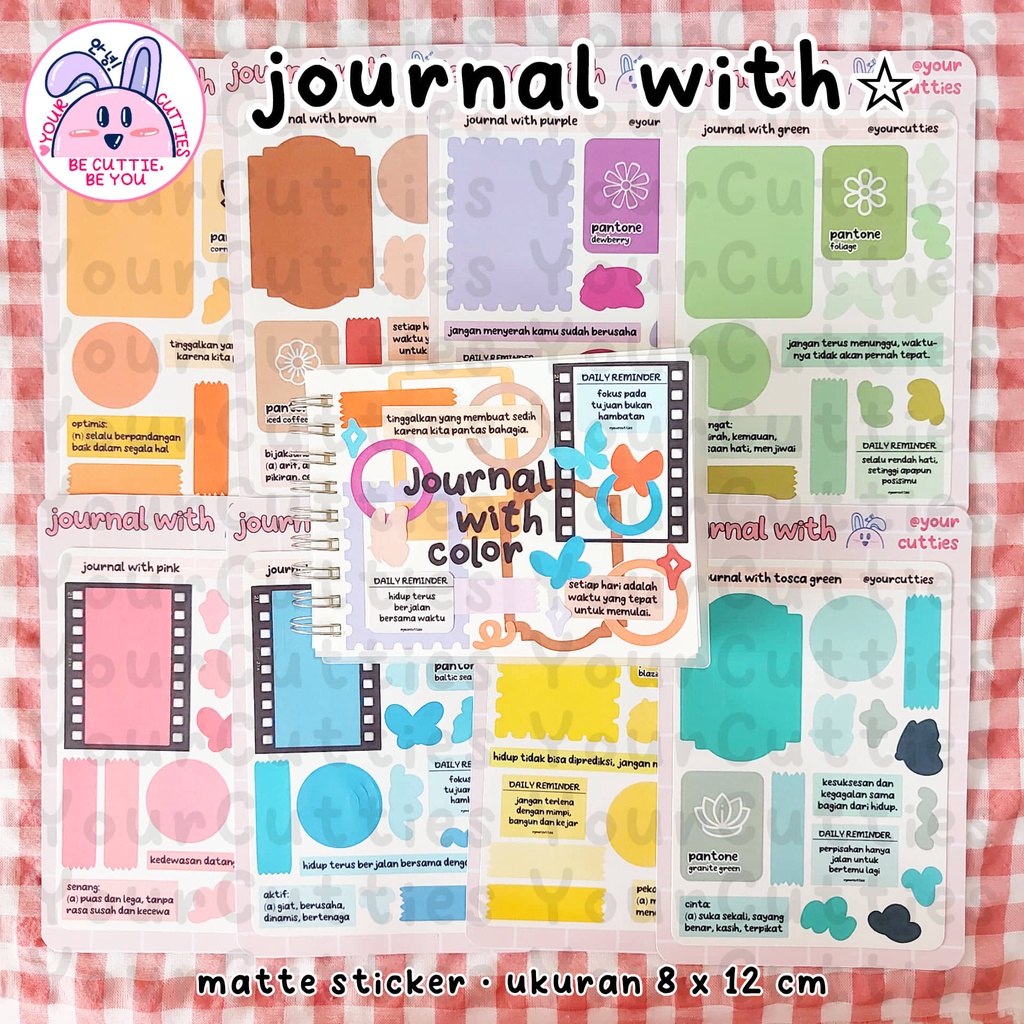 

[SHEET] STIKER JURNAL WITH COLOR SET JURNAL BUJO PLANNER LUCU MURAH