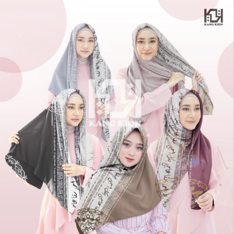 Hijab Terbaru Motif SOPO NGAJI BAKAL AJI Hijab Pegon Arab Terbaru/Hijab Santri Putri Voal Segi Empat