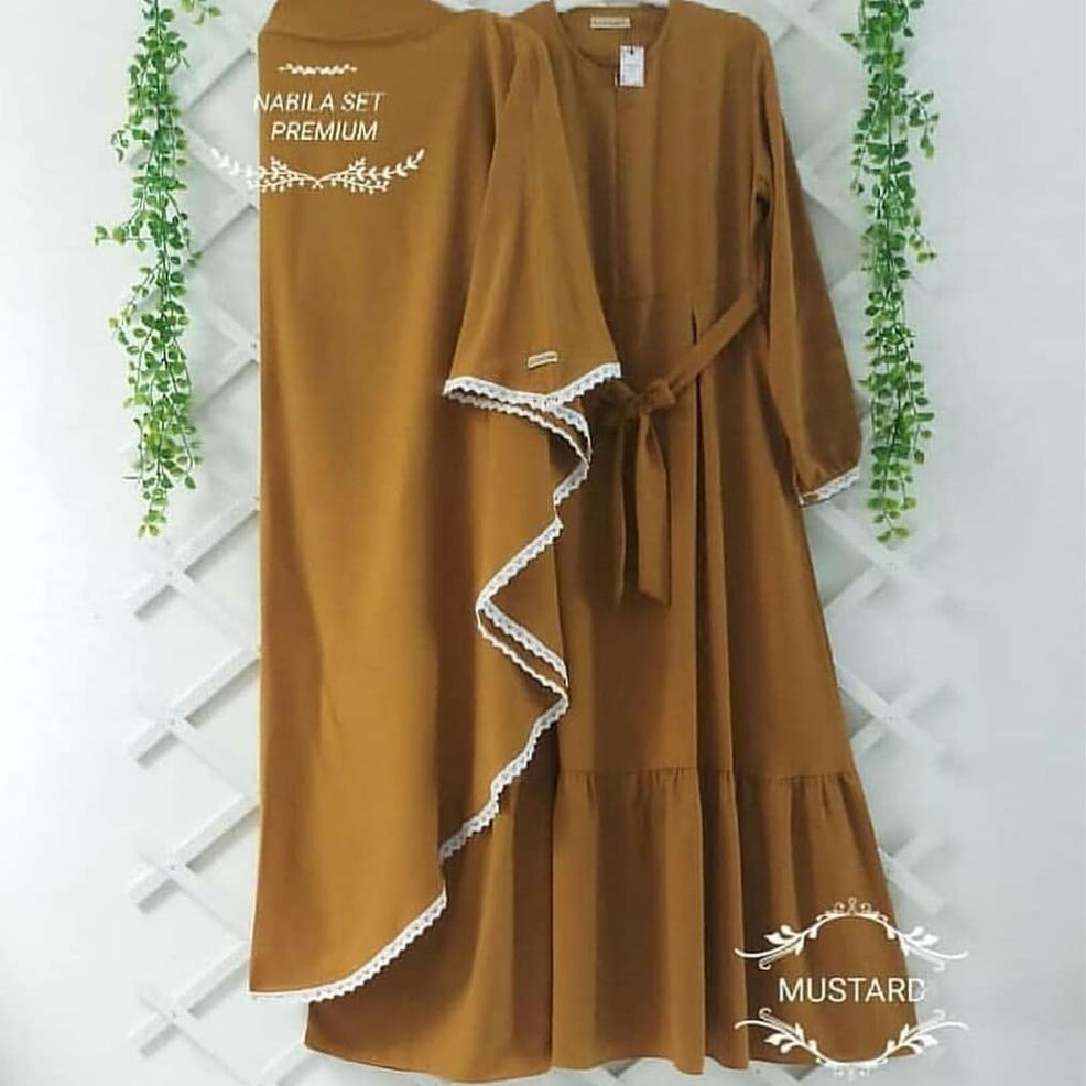 "GRL.31Oc22ᴮ" NABILA SET PREMIUM SETELAN GAMIS SYARI + KHIMAR