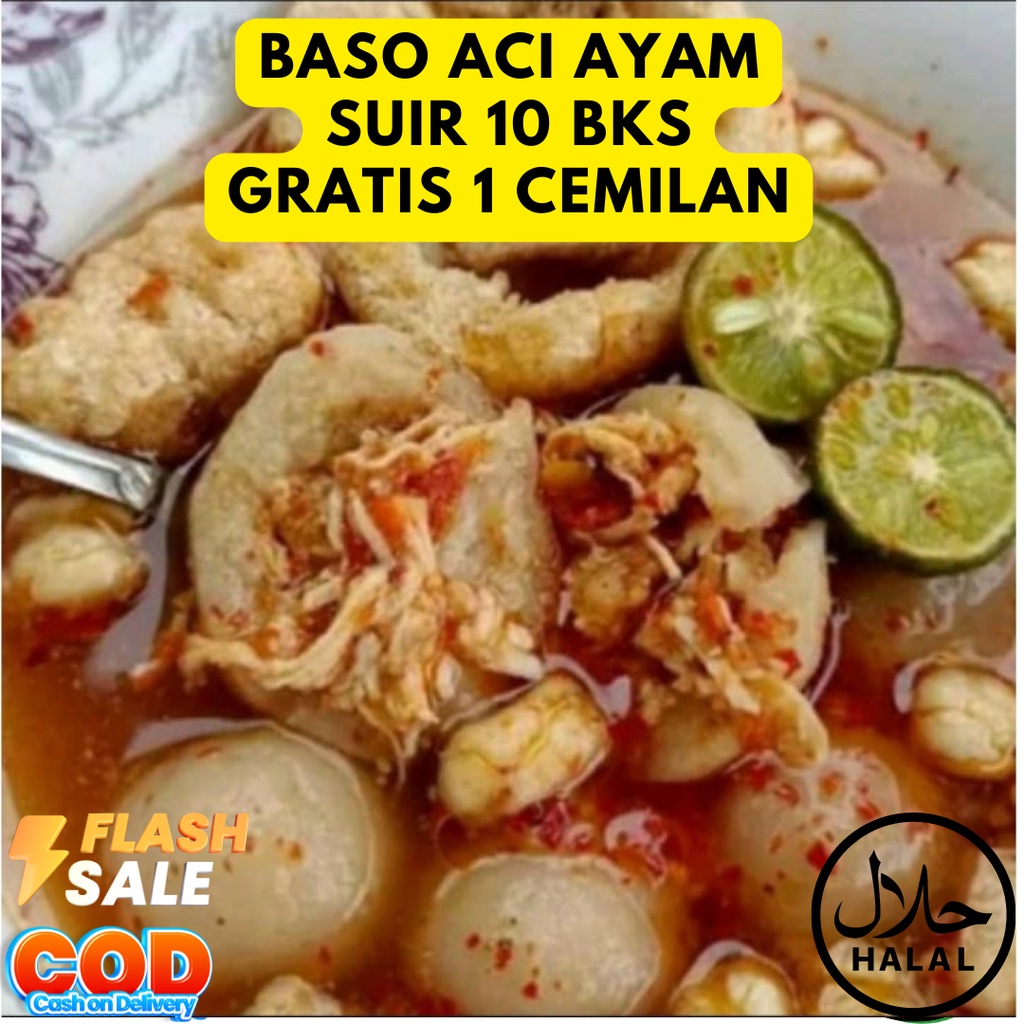 

Baso aci ayam suir 10 bungkus free 1 topping siomay mini 60gr