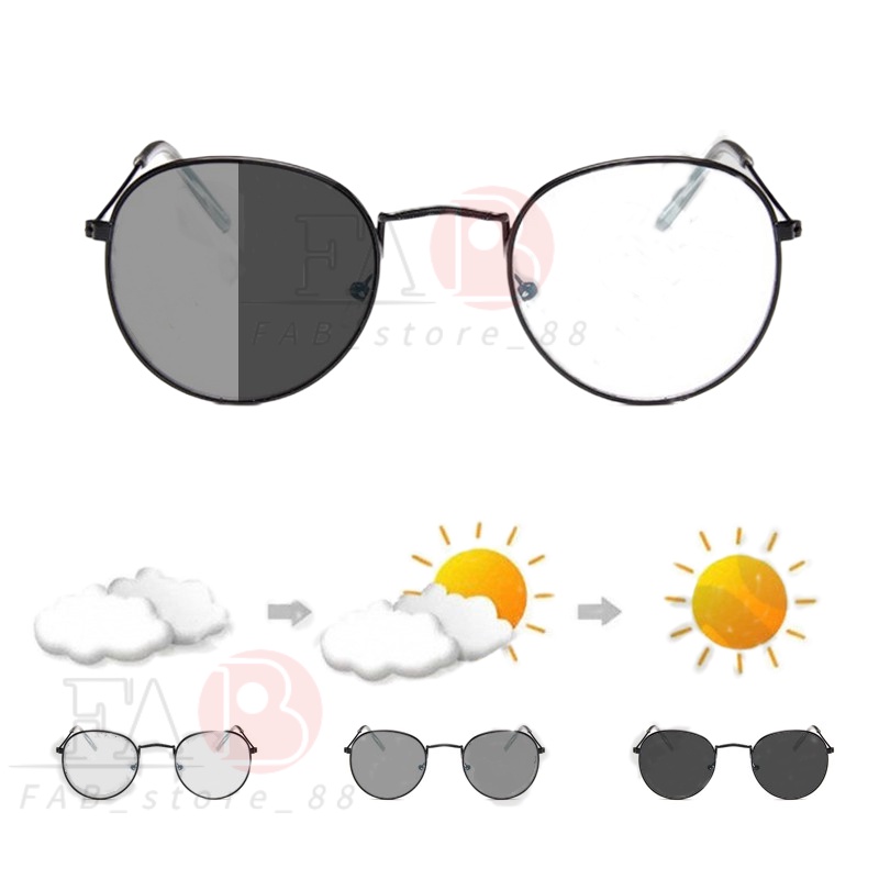 FAB Korea fashion Kacamata Photocromic  Anti Radiasi 2 In 1 Potokromik Photochromic Pria Wanita Fotocromic Potocromic