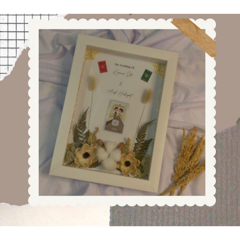 BINGKAI 3D BUNGA RUSTIK MAHAR PERNIKAHAN