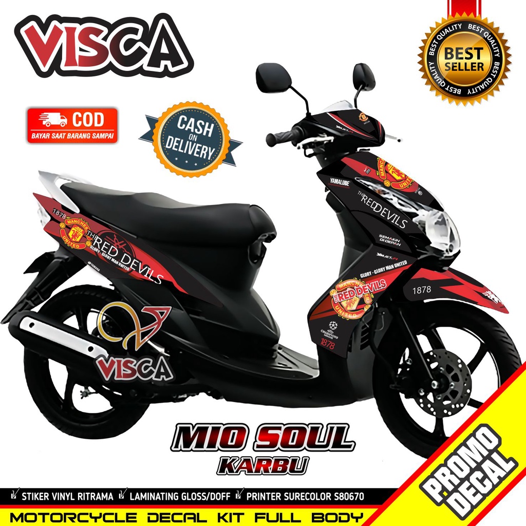 Decal Mio Soul Karbu Full Body Stiker Mio Soul Karbu Variasi Keren Striping Mio Soul Karbu Variasi D