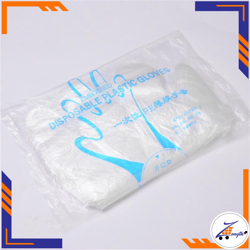 (100Pcs) Sarung Tangan Plastik Disposable