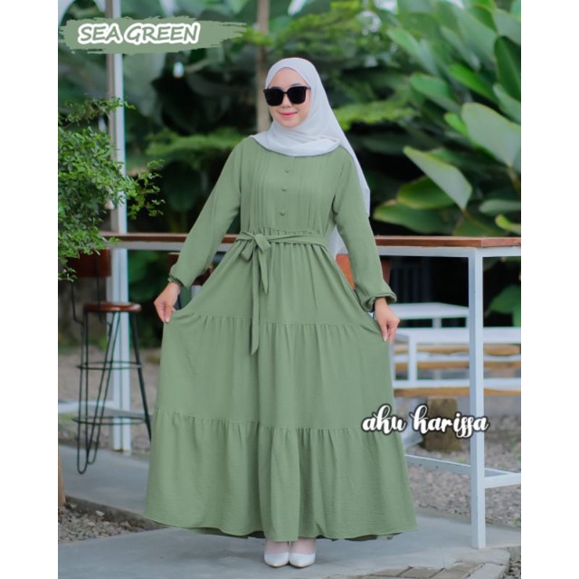 HAWA CRINGKLE DRESS ori AKU KARISSA / GAMIS CRINGKLE TERBARU / GAMIS POLOS