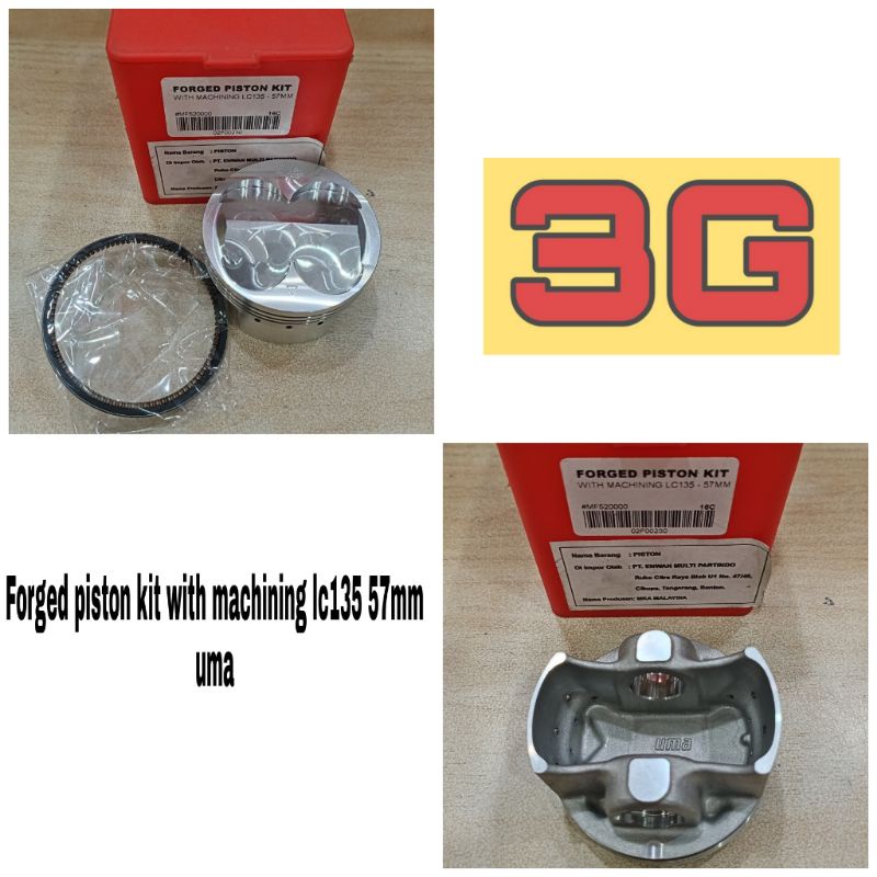 FORGED PISTON KIT WITH MACHINING LC135 57MM