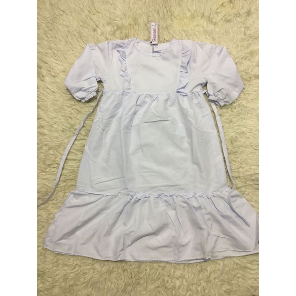gamis anak putih rempel dada