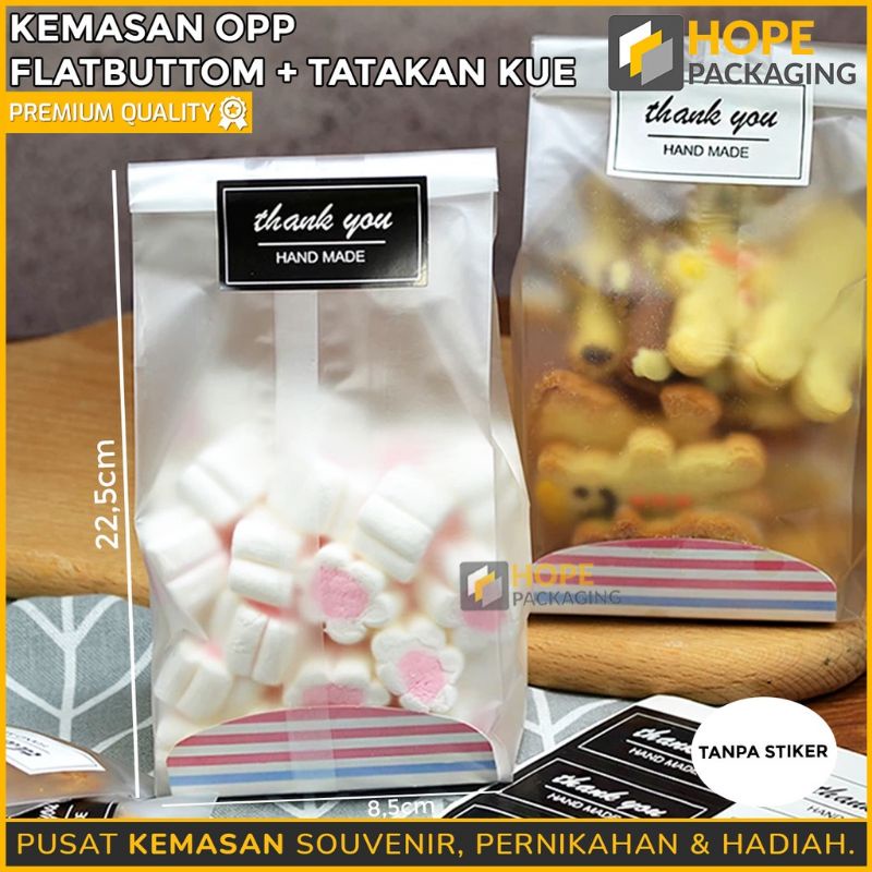 

( Isi 5 PCS) Kemasa OPP Flatbottom polos Uk M 23cm x 8.5cm Untuk Roti / Snack / Permen
