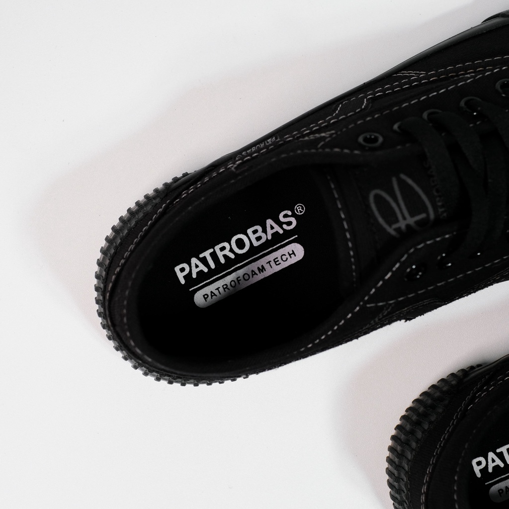 Patrobas Equip Low All Black Original Sepatu Petrobas Full Black