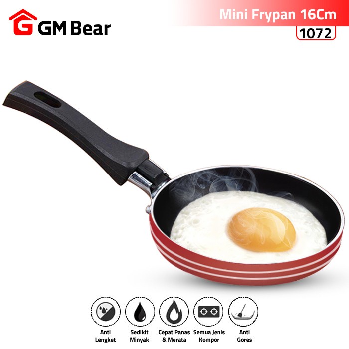 GM Bear Teflon Mini 16cm 1072 - Fry Pan Penggorengan Mini