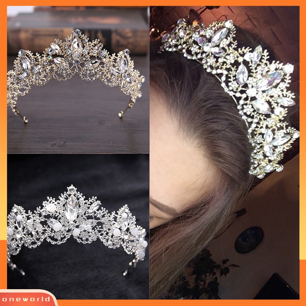 |Onewo Dress Mini Lengan Pendek Untuk Wanita| Mahkotatiara Rambut Wanita Hias Berlian Imitasi Gaya Barok Berkilau Untuk Pernikahanpengantinhadiah