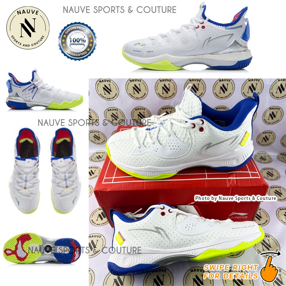 Sepatu Badminton Lining Halberd III LITE 2022 AYAS024 Original - White