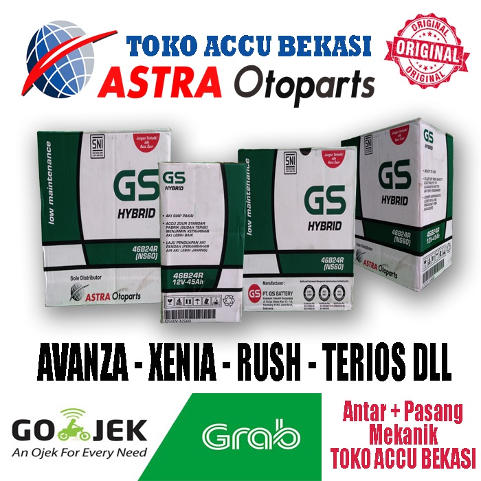 GS Astra Hybrid NS60 Aki Mobil Avanza Xenia Rush Terios