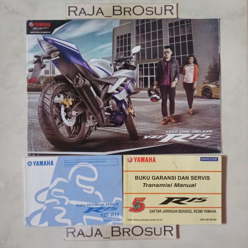 Buku petunjuk pemilik/Buku garansi dan servis + Poster brosur katalog leaflet Yamaha R15/YZF R15 2PK