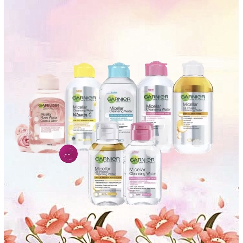 GARNIER MICELLAR WATER PINK BIRU SALICYLIC BHA 125 ml 125ml GARNIER MICELLAR WATER VITAMIN C VIT C V