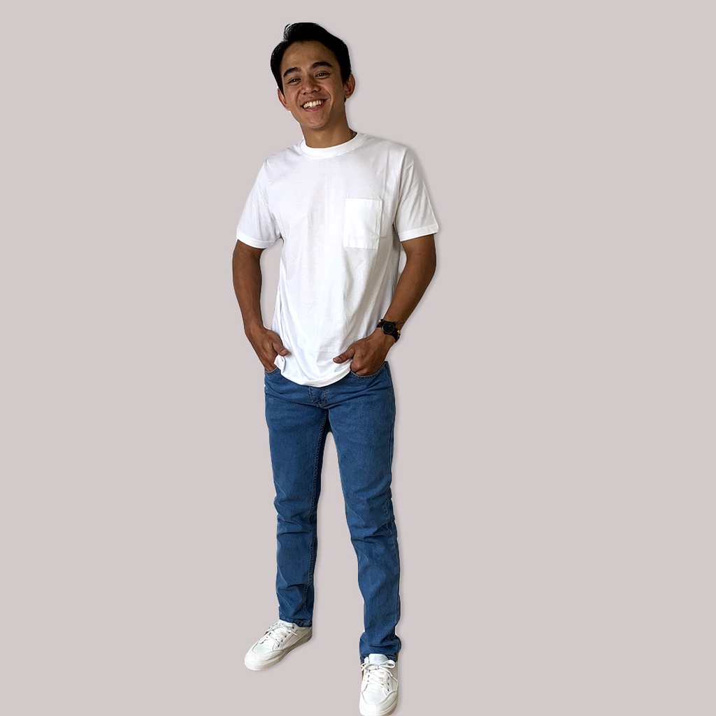 Bajubaja classic denim pants / celana jeans biru stretch slimfit pria