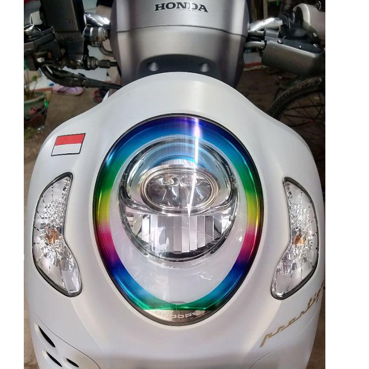 GL.18Oc22ј ‑ Stiker Lampu Scoopy 2021/Stiker Scoopy New/Stiker Alis Scoopy Pelangi/Stiker Lampu Scoo